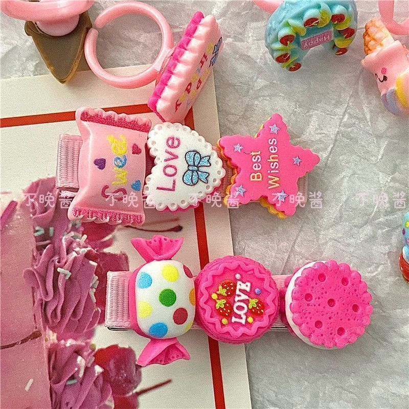 Kẹp Tóc Đính Ngôi Sao / Hình Bánh Kẹo Dễ Thương Cho Bé Gái