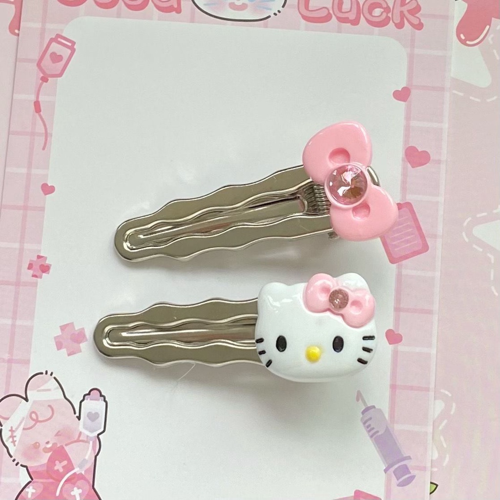 Kẹp Tóc Mái Mỏ Vịt Nơ Mèo kt Dễ Thương Cá Tính y2k