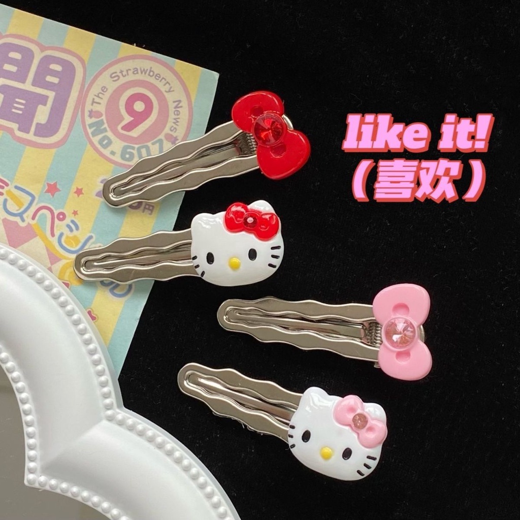 Kẹp Tóc Mái Mỏ Vịt Nơ Mèo kt Dễ Thương Cá Tính y2k