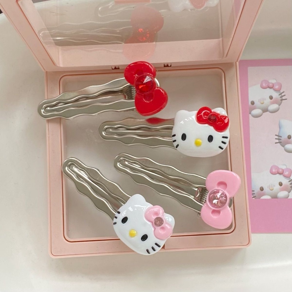 Kẹp Tóc Mái Mỏ Vịt Nơ Mèo kt Dễ Thương Cá Tính y2k