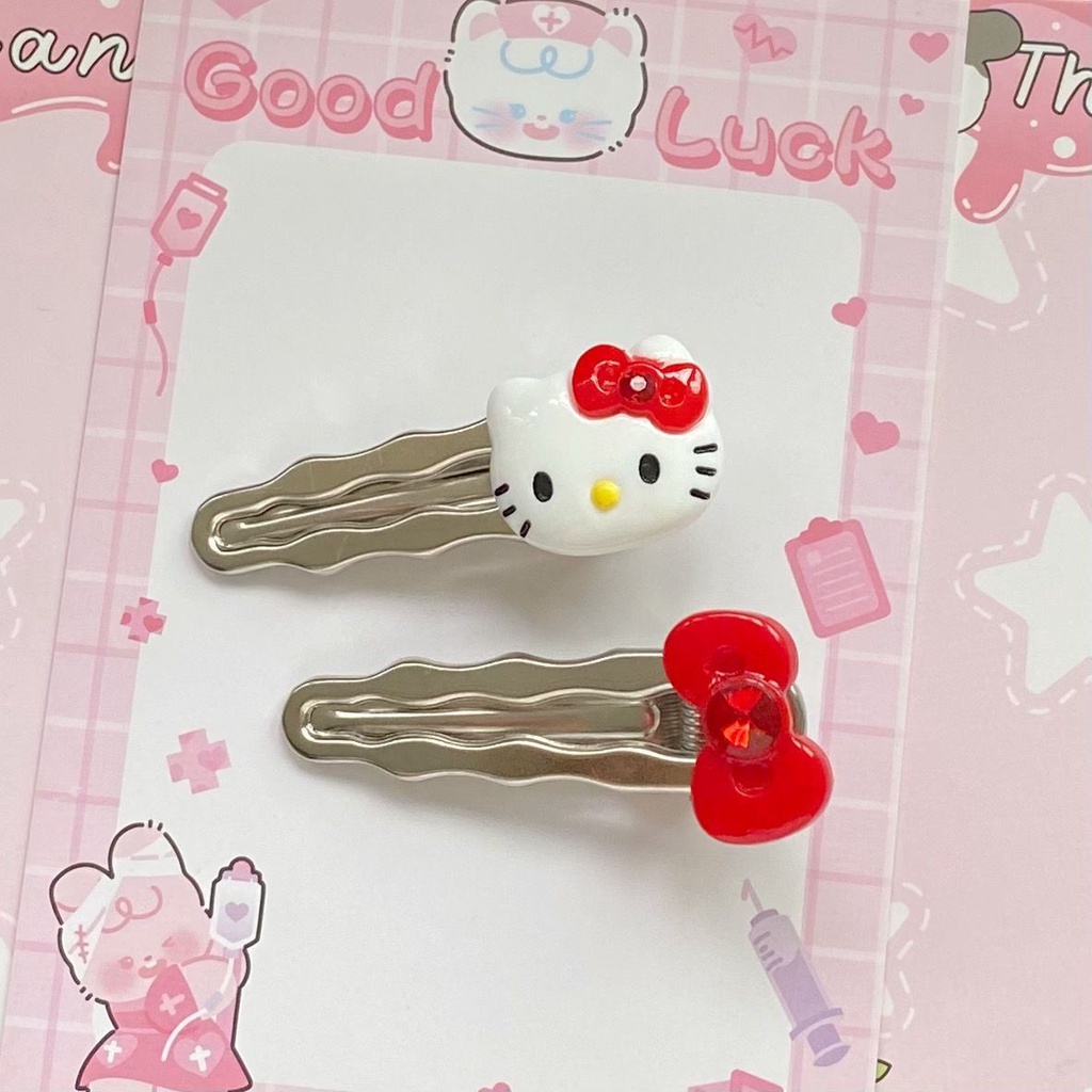 Kẹp Tóc Mái Mỏ Vịt Nơ Mèo kt Dễ Thương Cá Tính y2k