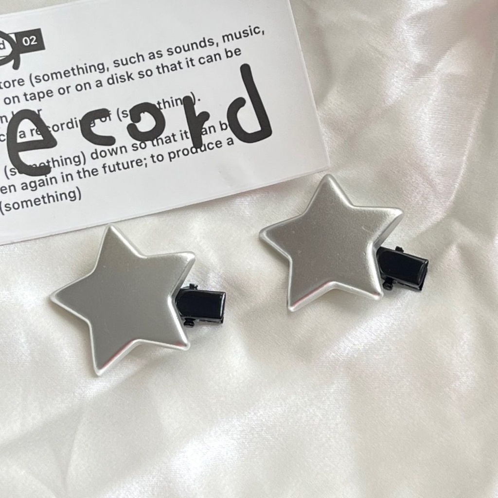 Kẹp Tóc Hình Ngôi Sao Năm Cánh y2k Màu Bạc Thời Trang Cho Nữ