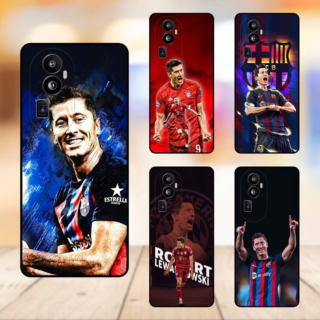 Ốp lưng điện thoại Oppo Reno10 Pro Plus viền đen Lewandowski Barcelona Bayern Munich