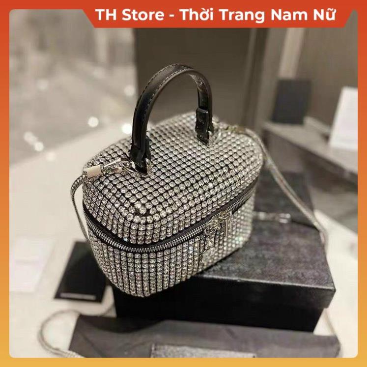 Túi nữ đeo chéo cốp Wang đính đá sành điệu Full Box , Túi cốp Wang đính đá đeo vai đi học đi chơi thời trang nữ Th Store
