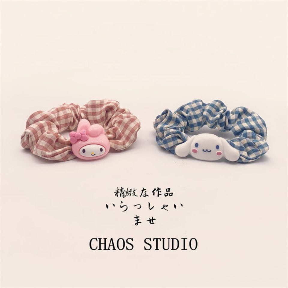 Dây Buộc Tóc Cao Su Cỡ Lớn Họa Tiết Chú Chó Cinnamon / Hello Kitty / Kulomi Sanrio Dễ Thương Cho Bé Gái