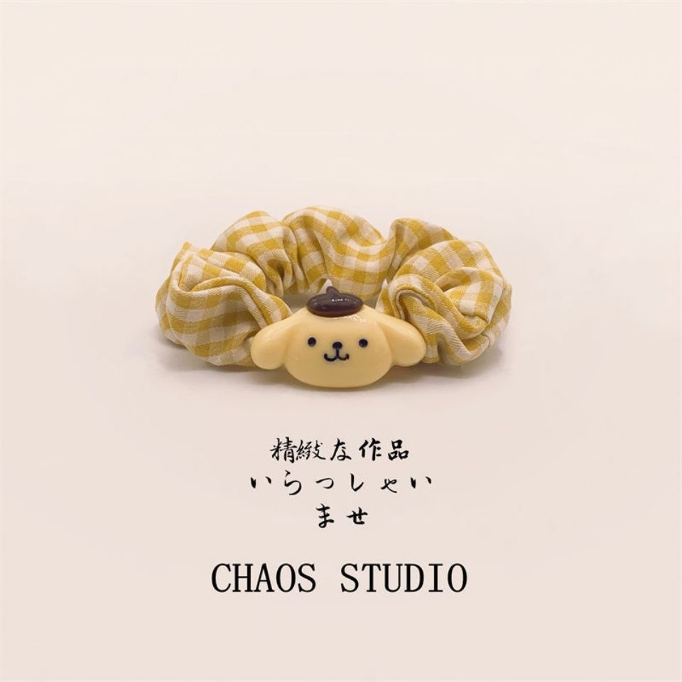 Dây Buộc Tóc Cao Su Cỡ Lớn Họa Tiết Chú Chó Cinnamon / Hello Kitty / Kulomi Sanrio Dễ Thương Cho Bé Gái