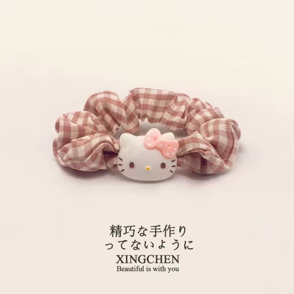 Dây Buộc Tóc Cao Su Cỡ Lớn Họa Tiết Chú Chó Cinnamon / Hello Kitty / Kulomi Sanrio Dễ Thương Cho Bé Gái