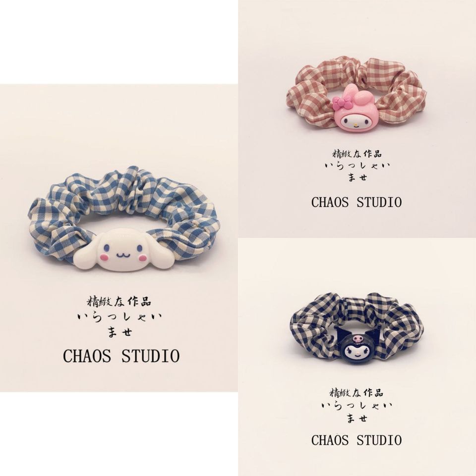 Dây Buộc Tóc Cao Su Cỡ Lớn Họa Tiết Chú Chó Cinnamon / Hello Kitty / Kulomi Sanrio Dễ Thương Cho Bé Gái