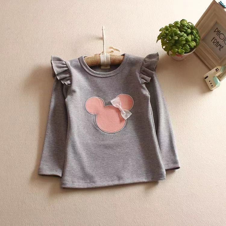 Áo Thun Cotton Tay Ngắn In Họa Tiết Hoạt Hình Mickey Thời Trang Mùa Hè Cho Bé Gái 2-6 Tuổi