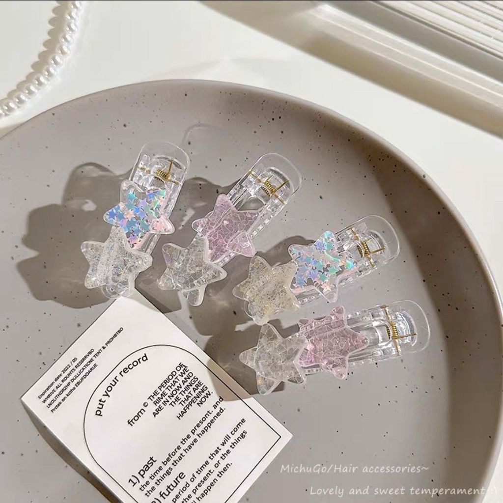 Kẹp Tóc Hình Ngôi Sao Năm Cánh Trái Tim Ma Ngựa ins Ngọt Ngào Cho Nữ Sinh