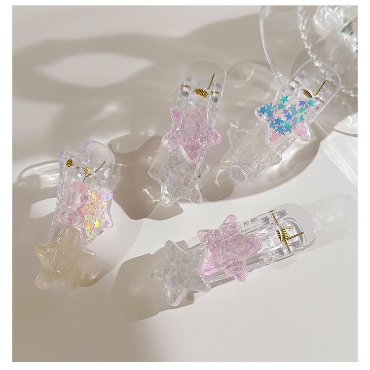 Kẹp Tóc Hình Ngôi Sao Năm Cánh Trái Tim Ma Ngựa ins Ngọt Ngào Cho Nữ Sinh