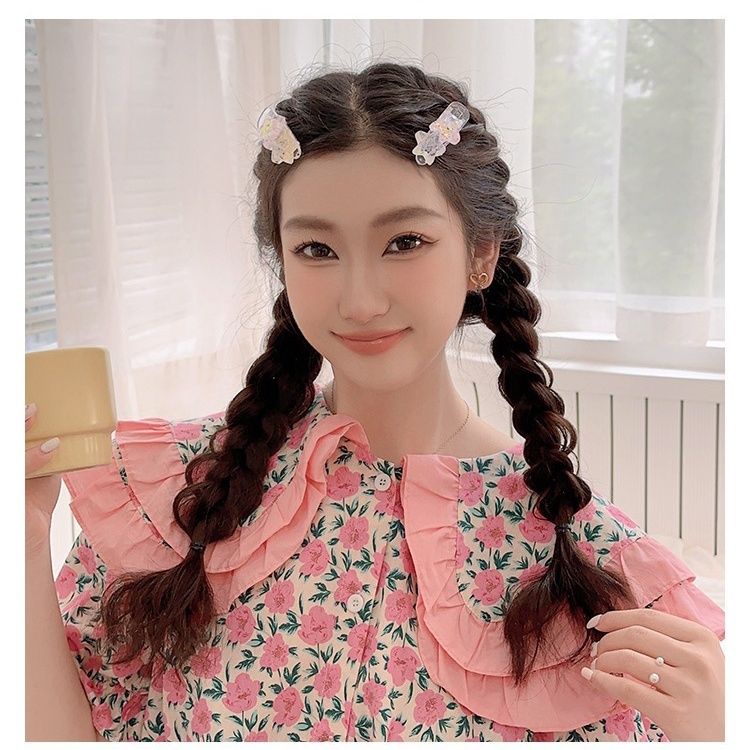 Kẹp Tóc Hình Ngôi Sao Năm Cánh Trái Tim Ma Ngựa ins Ngọt Ngào Cho Nữ Sinh