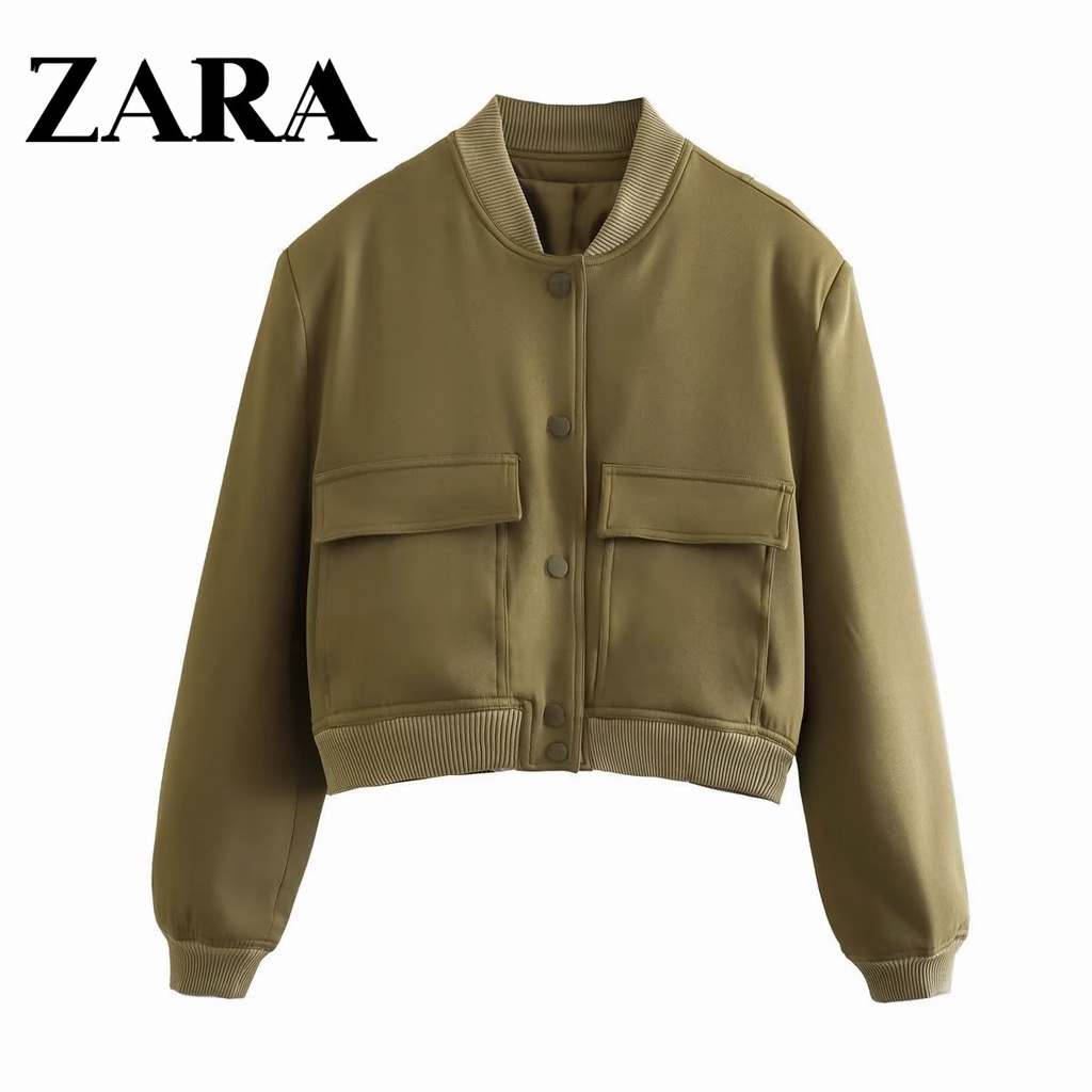 Zara Áo Khoác Chống Thấm Nước Có Túi Lớn Thời Trang Mùa Hè Dành Cho Nữ