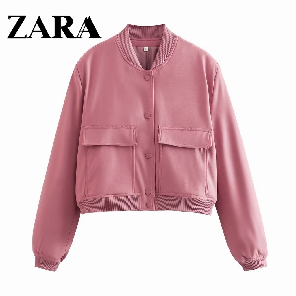 Zara Áo Khoác Chống Thấm Nước Có Túi Lớn Thời Trang Mùa Hè Dành Cho Nữ