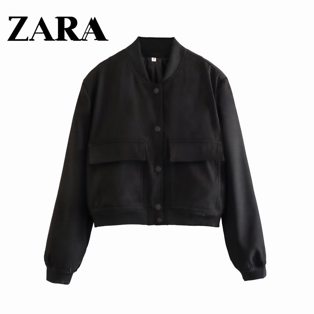 Zara Áo Khoác Chống Thấm Nước Có Túi Lớn Thời Trang Mùa Hè Dành Cho Nữ