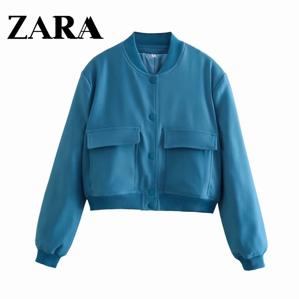 Zara Áo Khoác Chống Thấm Nước Có Túi Lớn Thời Trang Mùa Hè Dành Cho Nữ