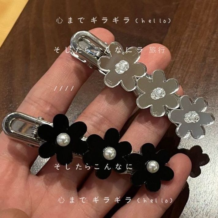 Kẹp Tóc Hình Hoa Nhỏ Bằng acrylic Đính Ngọc Trai Phong Cách Nhật Bản Và Hàn Quốc