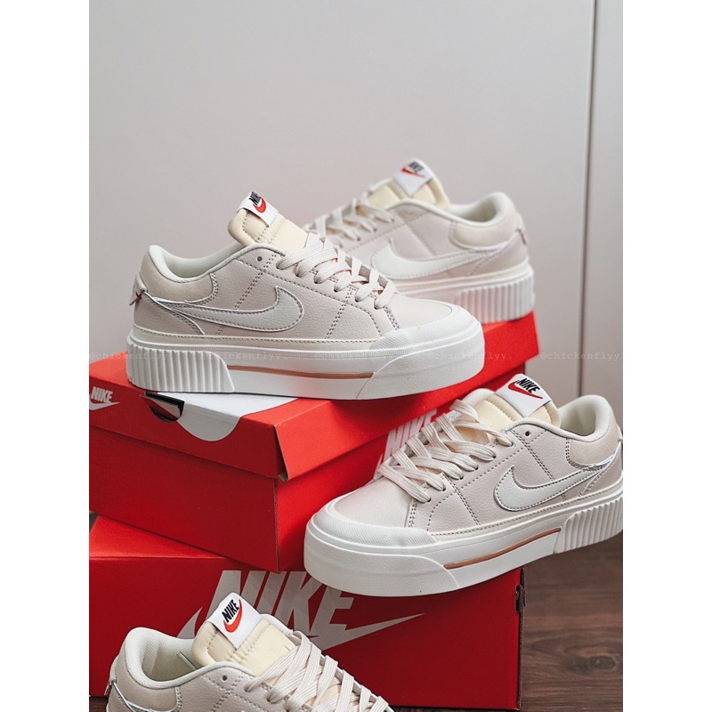 Giày thể thao sneaker LEGACY LIFT màu ngọc trai thời trang đế cao có sẵn, GIÀY BLAZER HỒNG KEM ĐẾ CAO NỮ