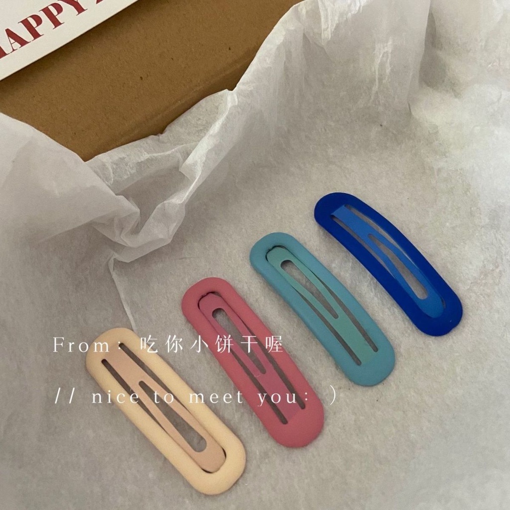 Kẹp Tóc Morandi Hình Vuông Màu Xanh Dương Nhám Phong Cách Hàn Quốc Thời Trang Mùa Hè Cho Nữ