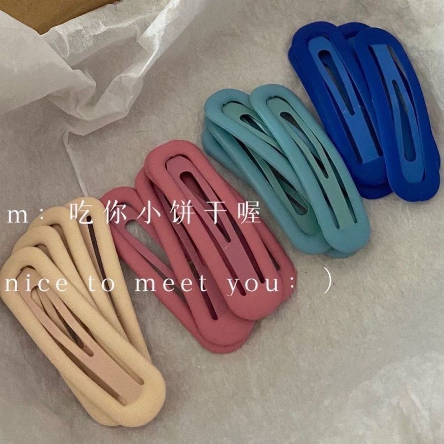 Kẹp Tóc Morandi Hình Vuông Màu Xanh Dương Nhám Phong Cách Hàn Quốc Thời Trang Mùa Hè Cho Nữ