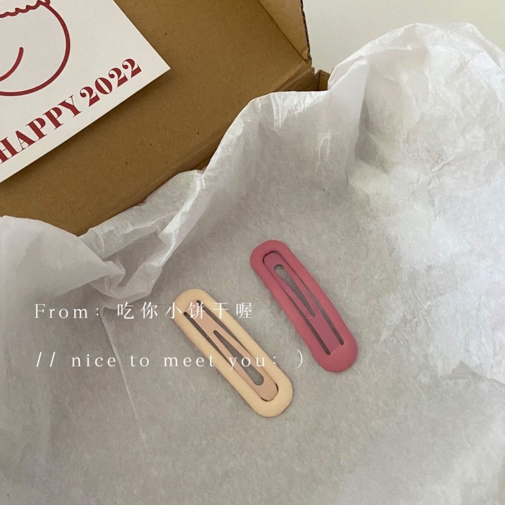 Kẹp Tóc Morandi Hình Vuông Màu Xanh Dương Nhám Phong Cách Hàn Quốc Thời Trang Mùa Hè Cho Nữ