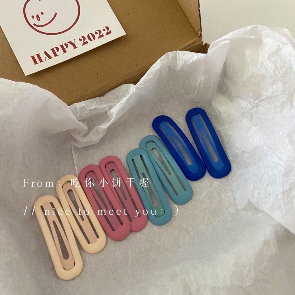 Kẹp Tóc Morandi Hình Vuông Màu Xanh Dương Nhám Phong Cách Hàn Quốc Thời Trang Mùa Hè Cho Nữ