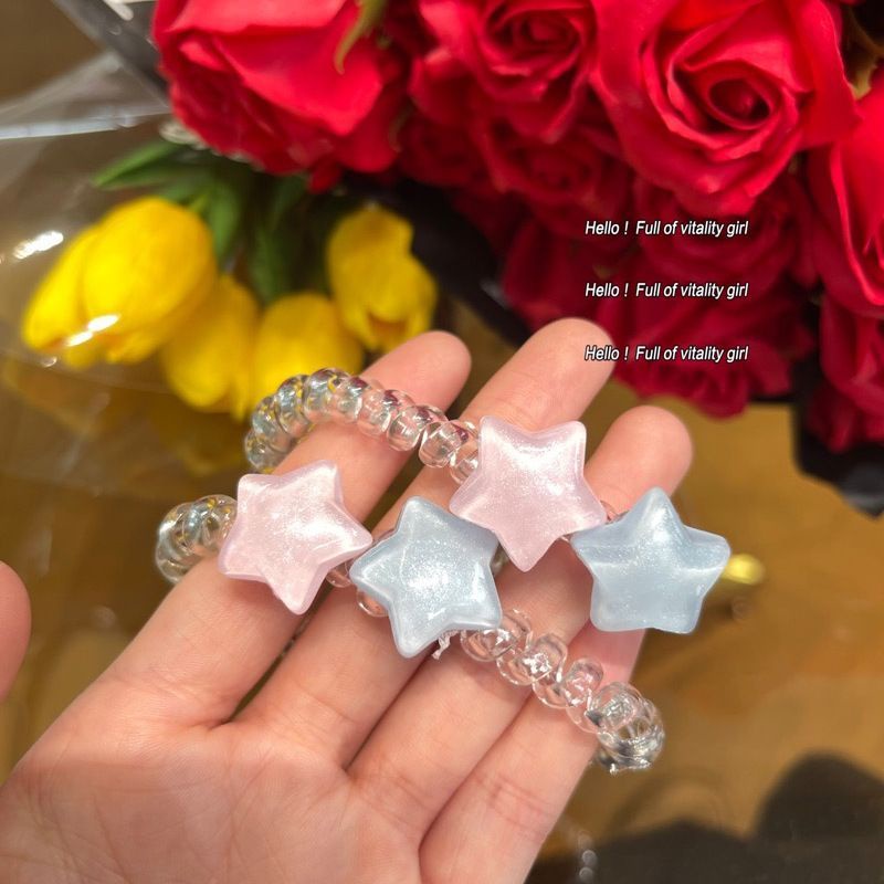 Girl headwear Dây Buộc Tóc Đuôi Ngựa Co Giãn Cao Hình Ngôi Sao Ngọt Ngào Cho Nữ Giới