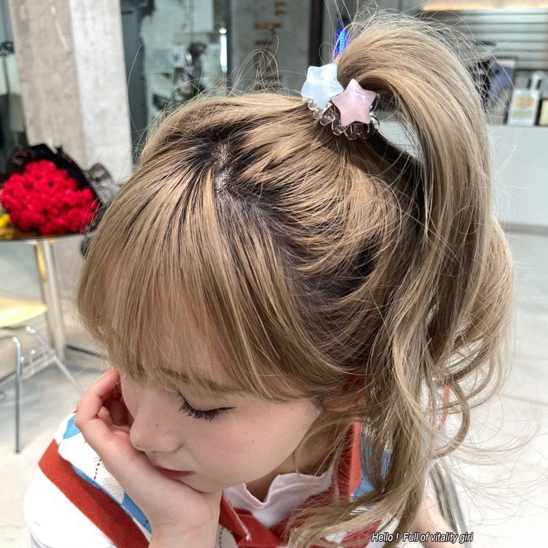 Girl headwear Dây Buộc Tóc Đuôi Ngựa Co Giãn Cao Hình Ngôi Sao Ngọt Ngào Cho Nữ Giới