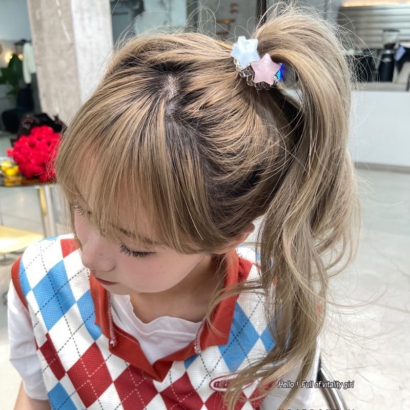 Girl headwear Dây Buộc Tóc Đuôi Ngựa Co Giãn Cao Hình Ngôi Sao Ngọt Ngào Cho Nữ Giới