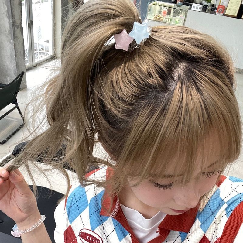 Girl headwear Dây Buộc Tóc Đuôi Ngựa Co Giãn Cao Hình Ngôi Sao Ngọt Ngào Cho Nữ Giới