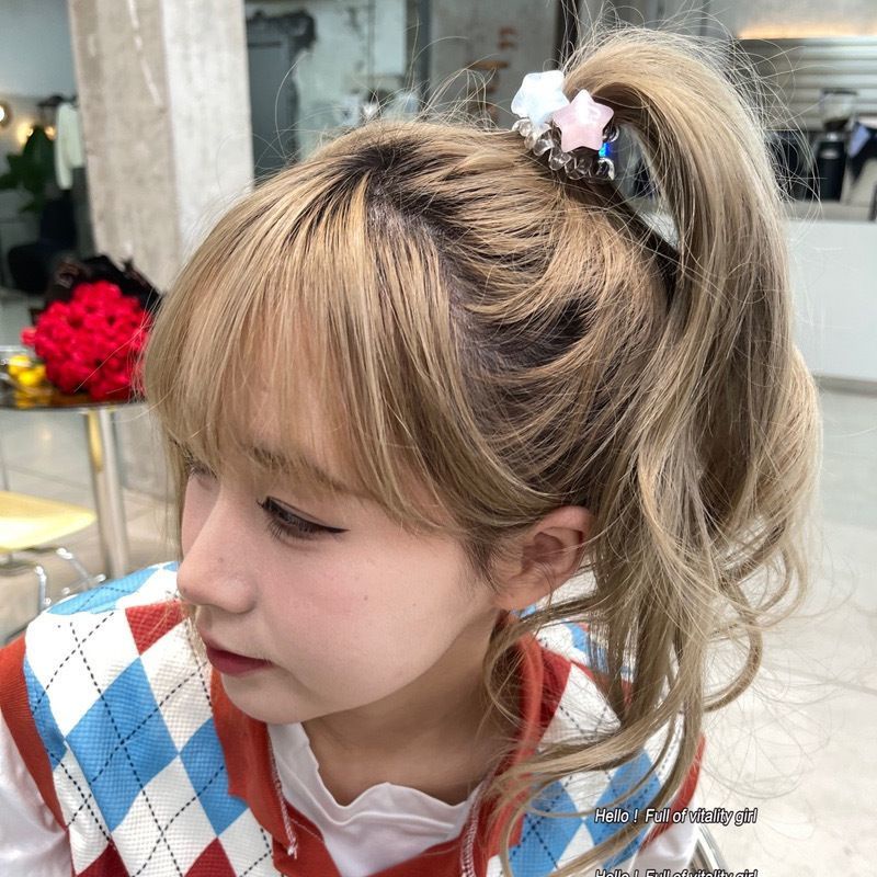Girl headwear Dây Buộc Tóc Đuôi Ngựa Co Giãn Cao Hình Ngôi Sao Ngọt Ngào Cho Nữ Giới