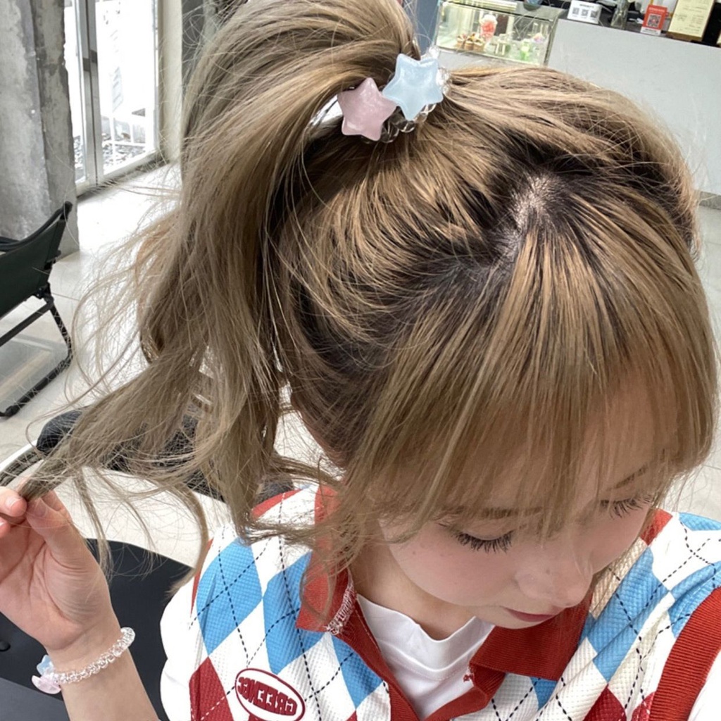 Girl headwear Dây Buộc Tóc Đuôi Ngựa Co Giãn Cao Hình Ngôi Sao Ngọt Ngào Cho Nữ Giới