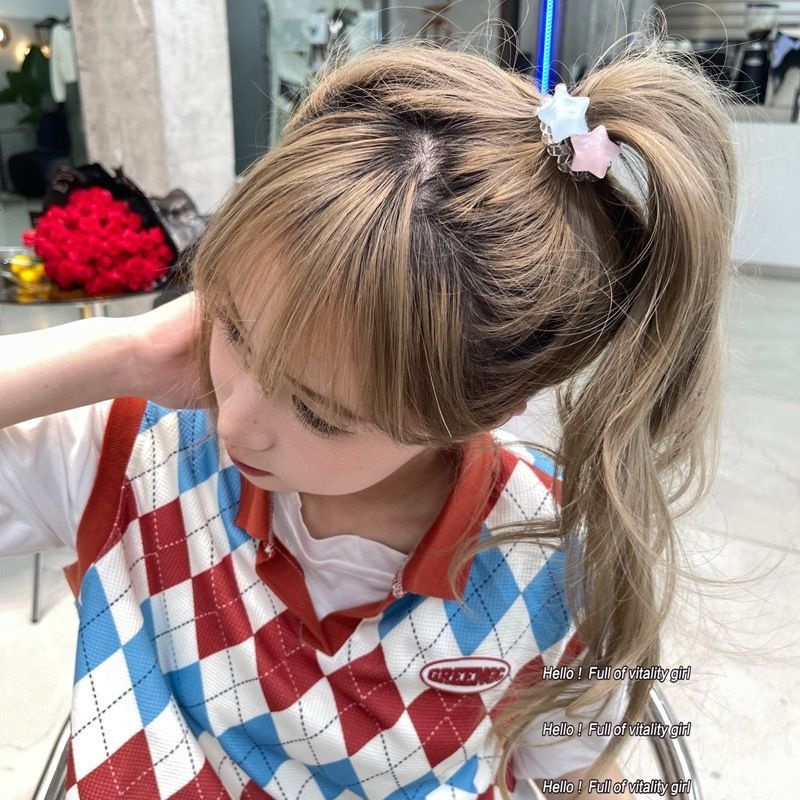 Girl headwear Dây Buộc Tóc Đuôi Ngựa Co Giãn Cao Hình Ngôi Sao Ngọt Ngào Cho Nữ Giới