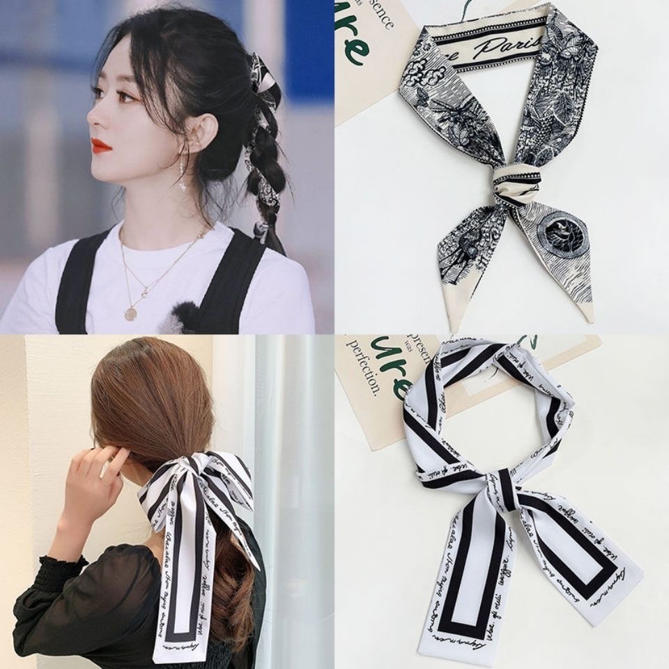 Băng Đô Cài Tóc Vải Lụa Thắt Nơ Phong Cách Pháp Cổ Điển Thời Trang Mùa Hè Cho Nữ Zhao Liying