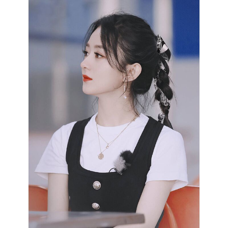 Băng Đô Cài Tóc Vải Lụa Thắt Nơ Phong Cách Pháp Cổ Điển Thời Trang Mùa Hè Cho Nữ Zhao Liying