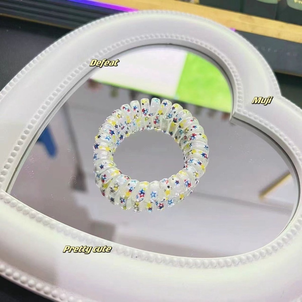 Dây Buộc Tóc Hình Ngôi Sao Màu Trắng Đen Phong Cách Hàn Quốc Ngọt Ngào Cho Nữ