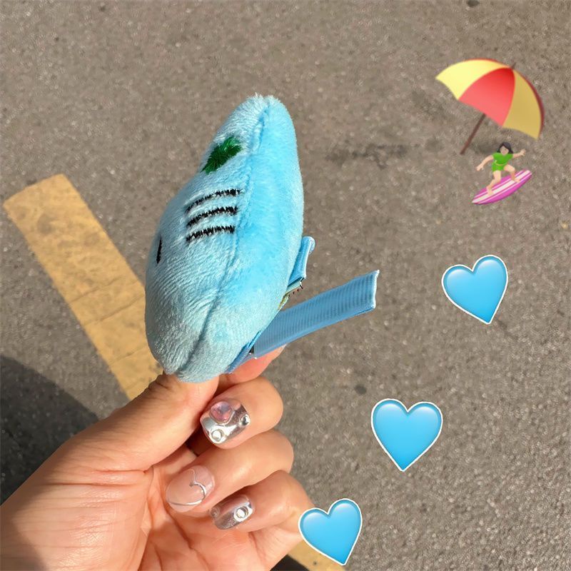 Kẹp Tóc Mái Da Xanh Dương Đính Hoa Hoạt Hình kitty Dễ Thương Cho Bé Gái