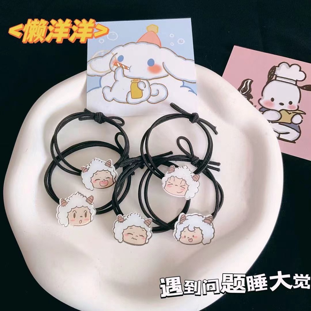 Dây Buộc Tóc Cao Su Hình Cừu Hoạt Hình Dễ Thương Cho Bạn Trai Bạn Gái Bestie
