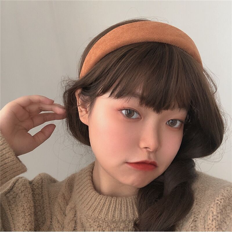 Băng Đô Cài Tóc Vải Nhung Kẻ Sọc Caro Phong Cách Đại Học Ngọt Ngào Cho Nữ