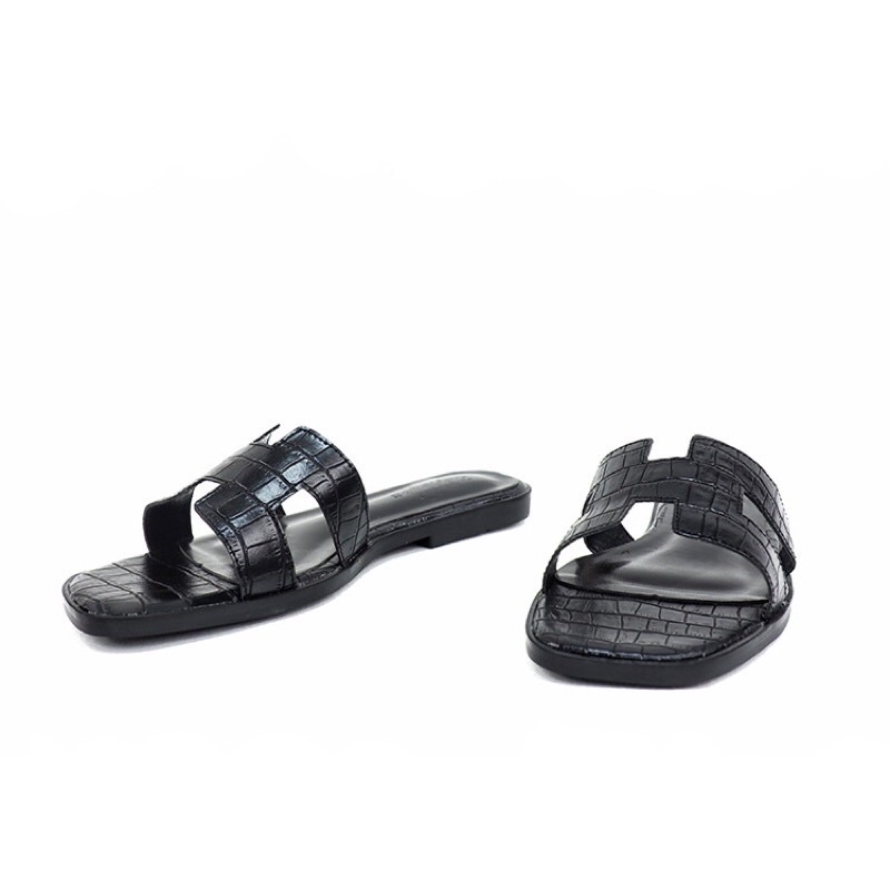 Dép Chữ H Vân Đá Da Bóng Hàng Loại 1 Chất Xịn Xò Bền Đẹp