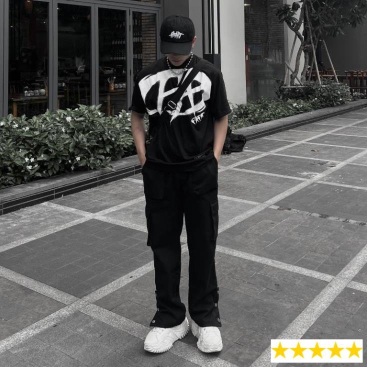 Quần jean cargo pant nút bấm lưng thun quần jean túi hộp nút lai nam cao cấp Phan NguyễnShop Unisex full tag