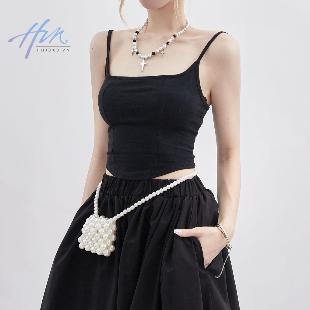 Bộ Áo Hai Dây + Chân Váy Thời Trang Mùa Hè Hàn Quốc 2023 Cho Nữ