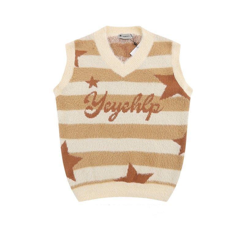 Áo Sweater Cổ Tròn Họa Tiết Kẻ Sọc Phong Cách Mỹ Thời Trang Thu Đông Hàng Mới 2023