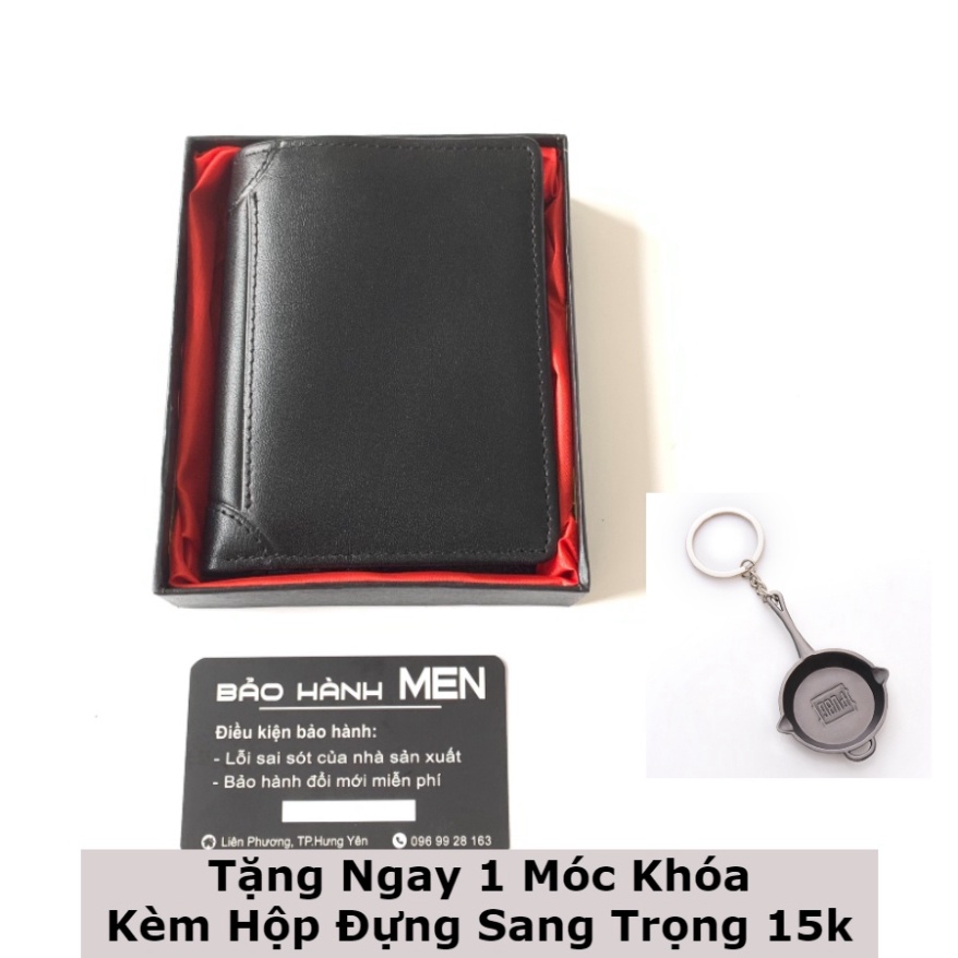 Ví Nam Da Bò Dáng Đứng Ngang Có Khe Sim - Bóp Nam BH 12 tháng Tặng Móc Khóa - Kan shop