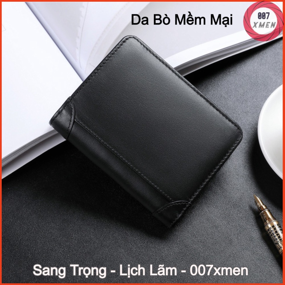 Ví Nam Da Bò Dáng Đứng Ngang Có Khe Sim - Bóp Nam BH 12 tháng Tặng Móc Khóa - Kan shop