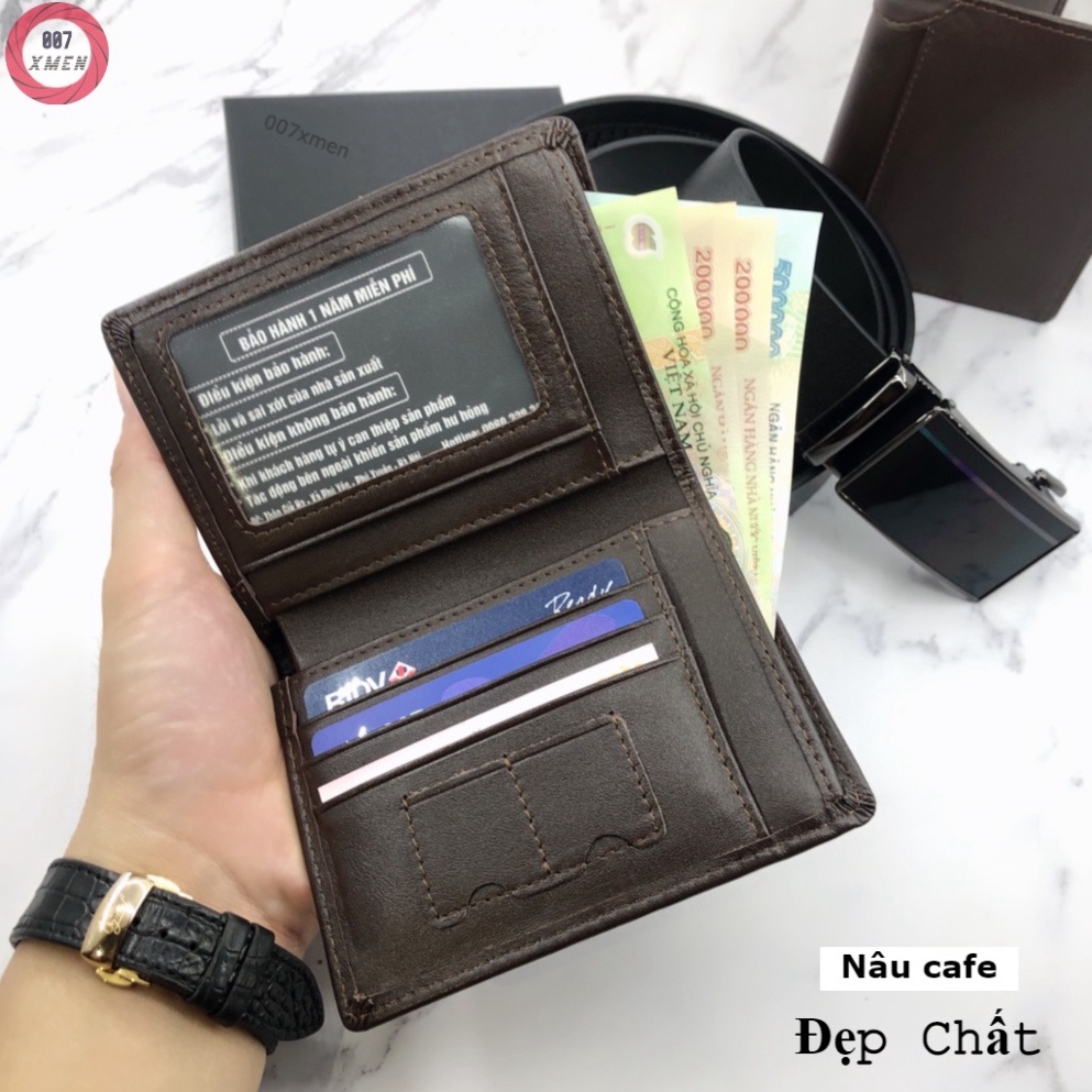 Ví Nam Da Bò Dáng Đứng Ngang Có Khe Sim - Bóp Nam BH 12 tháng Tặng Móc Khóa - Kan shop