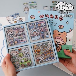 Hộp 100 tờ Sticker dán sách vở, đồ dùng hình đáng yêu