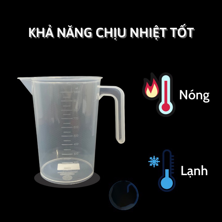 Ca đong nước, ca chia vạch 1L Việt Nhật 6071- Dụng cụ đo lường với dung tích sẵn tiện lợi, dùng làm bánh, nấu ăn