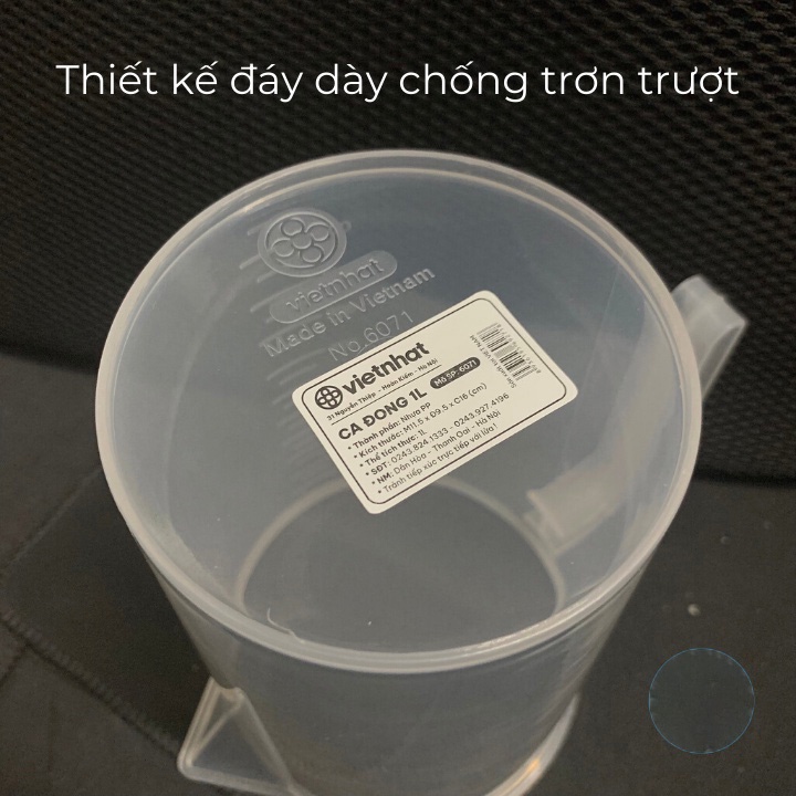 Ca đong nước, ca chia vạch 1L Việt Nhật 6071- Dụng cụ đo lường với dung tích sẵn tiện lợi, dùng làm bánh, nấu ăn