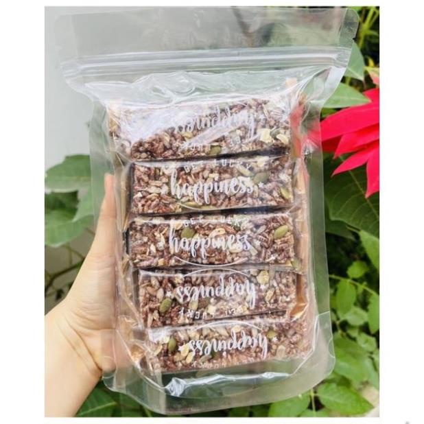 Thanh Cơm Lứt Yến Mạch mix Hạt Dinh Dưỡng 250g Healthy giảm cân GVB.